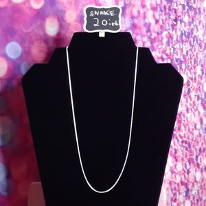 20 Inch STAMPED S925 Silver 1 mm Snake Style Chain